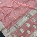 Banarasi Pure Khaddi Chiffon Saree-Self