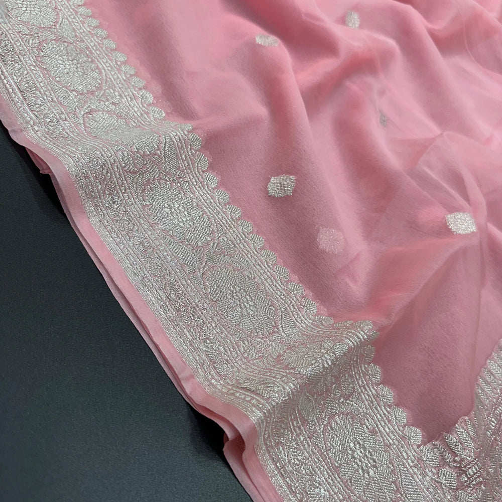 Banarasi Self-Color Pure Khaddi Chiffon