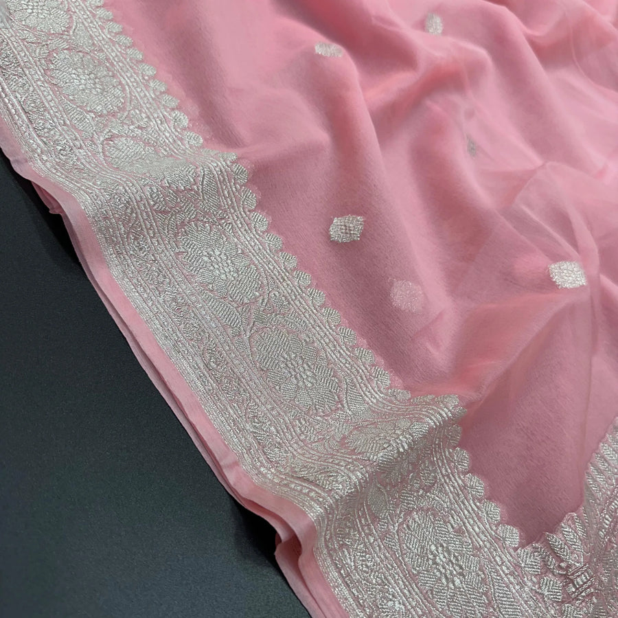 Banarasi Self-Color Pure Khaddi Chiffon