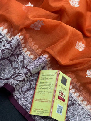 Banarasi Pure Khaddi Chiffon Saree