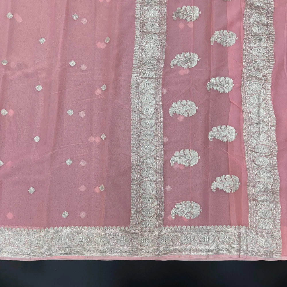Banarasi Self-Color Pure Khaddi Chiffon