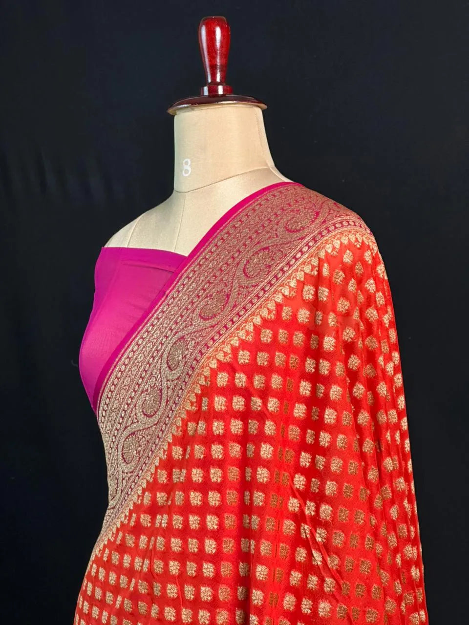 Pure Khaddi Georgette Saree – Handwoven Grace with Regal Zari Weave