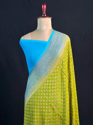 Pure Khaddi Georgette Saree – Handwoven Grace with Regal Zari Weave