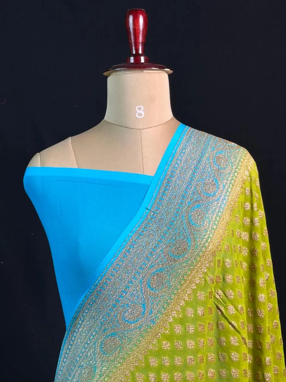 Pure Khaddi Georgette Saree – Handwoven Grace with Regal Zari Weave