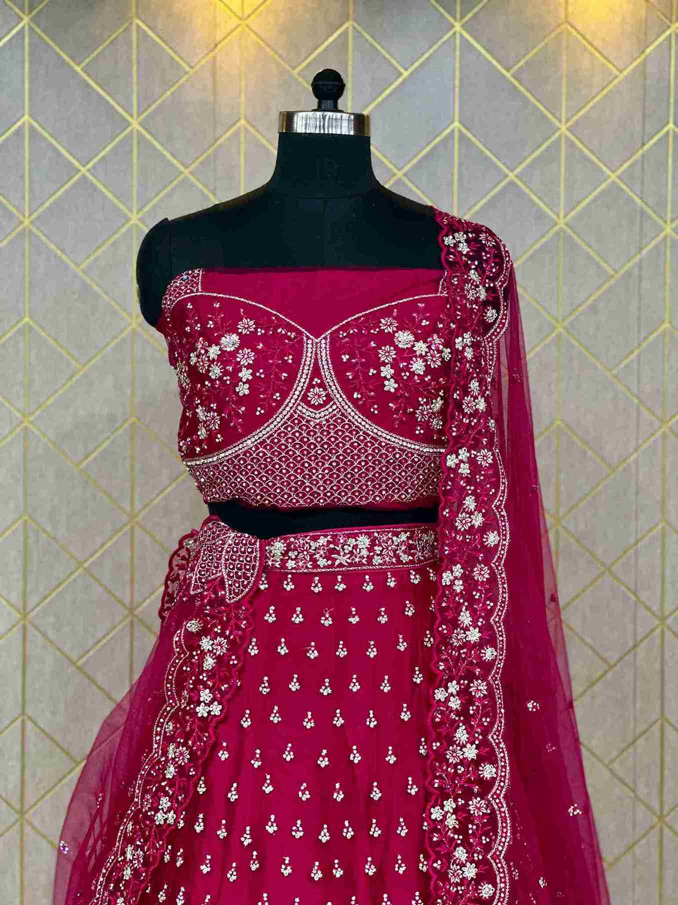 Sequin Embroidered Georgette Lehenga Set