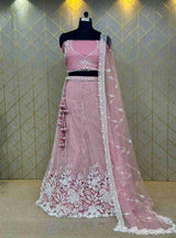 Sequin Embroidered Georgette Lehenga Set