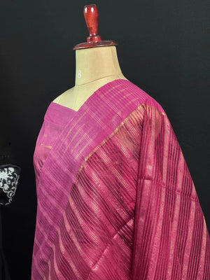 Stylish Semi Tussar Linen Silk Saree