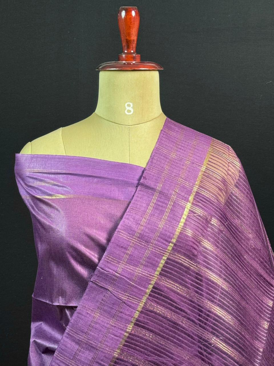Stylish Semi Tussar Linen Silk Saree