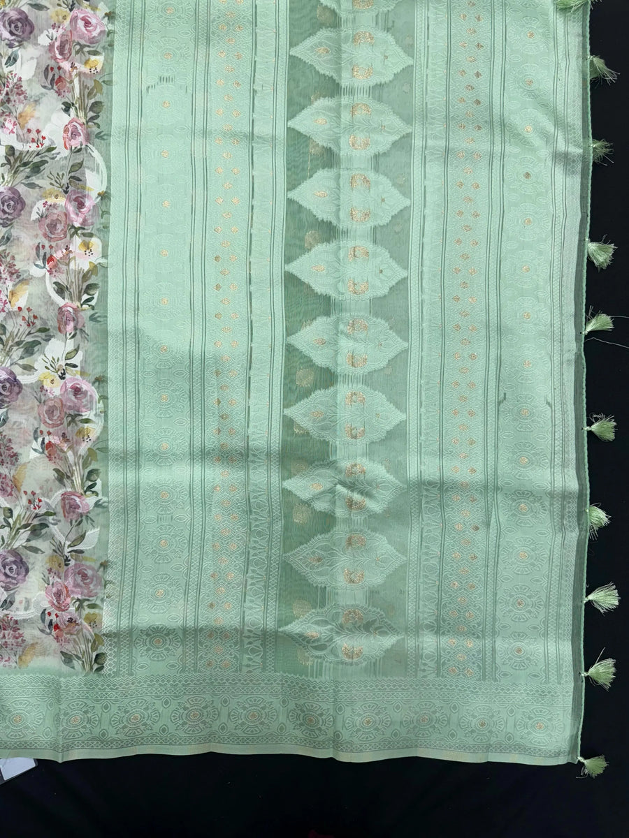 Linen Silk Saree for Women – Lightweight Traditional Saree with Subtle Shine