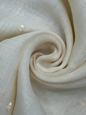 "Timeless Linen Silk Saree with a luxurious drape, combining comfort and elegance. Perfect for festive and ethnic wear, featuring a beautiful blend of linen and silk."