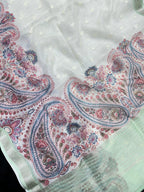 Linen silk saree with light texture and soft sheen – ideal for daily and festive wear