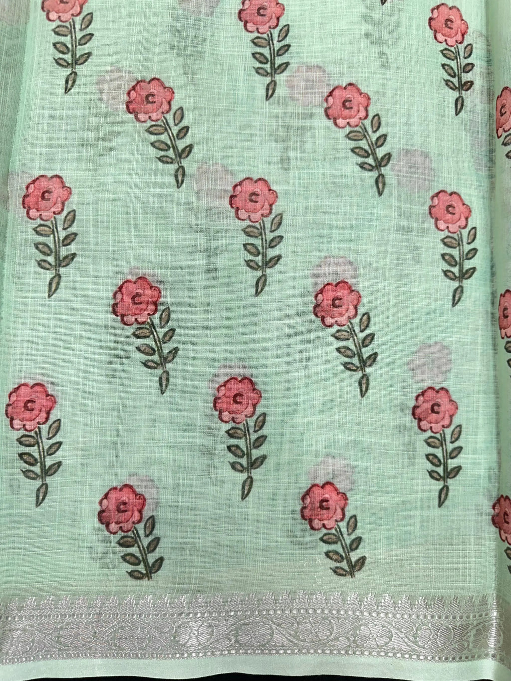 Linen silk saree with light texture and soft sheen – ideal for daily and festive wear