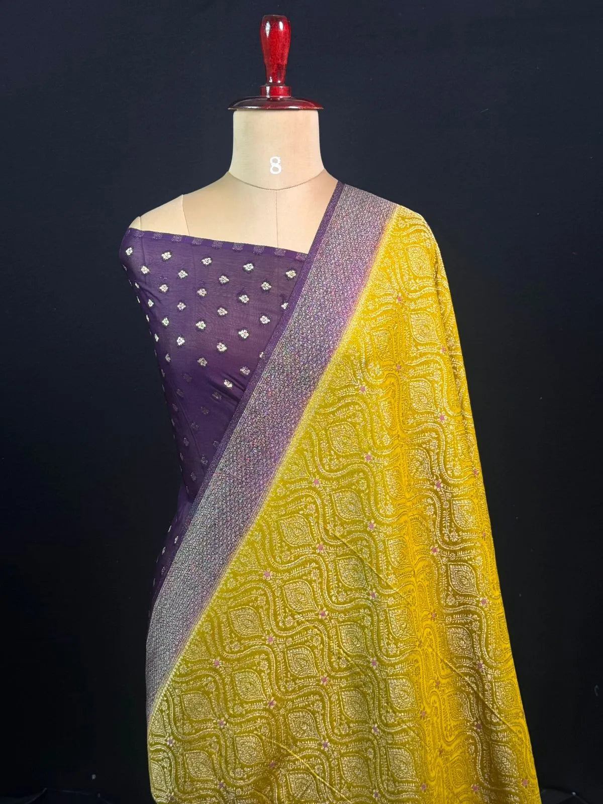 Royal Brocade Semi Georgette Silk Saree