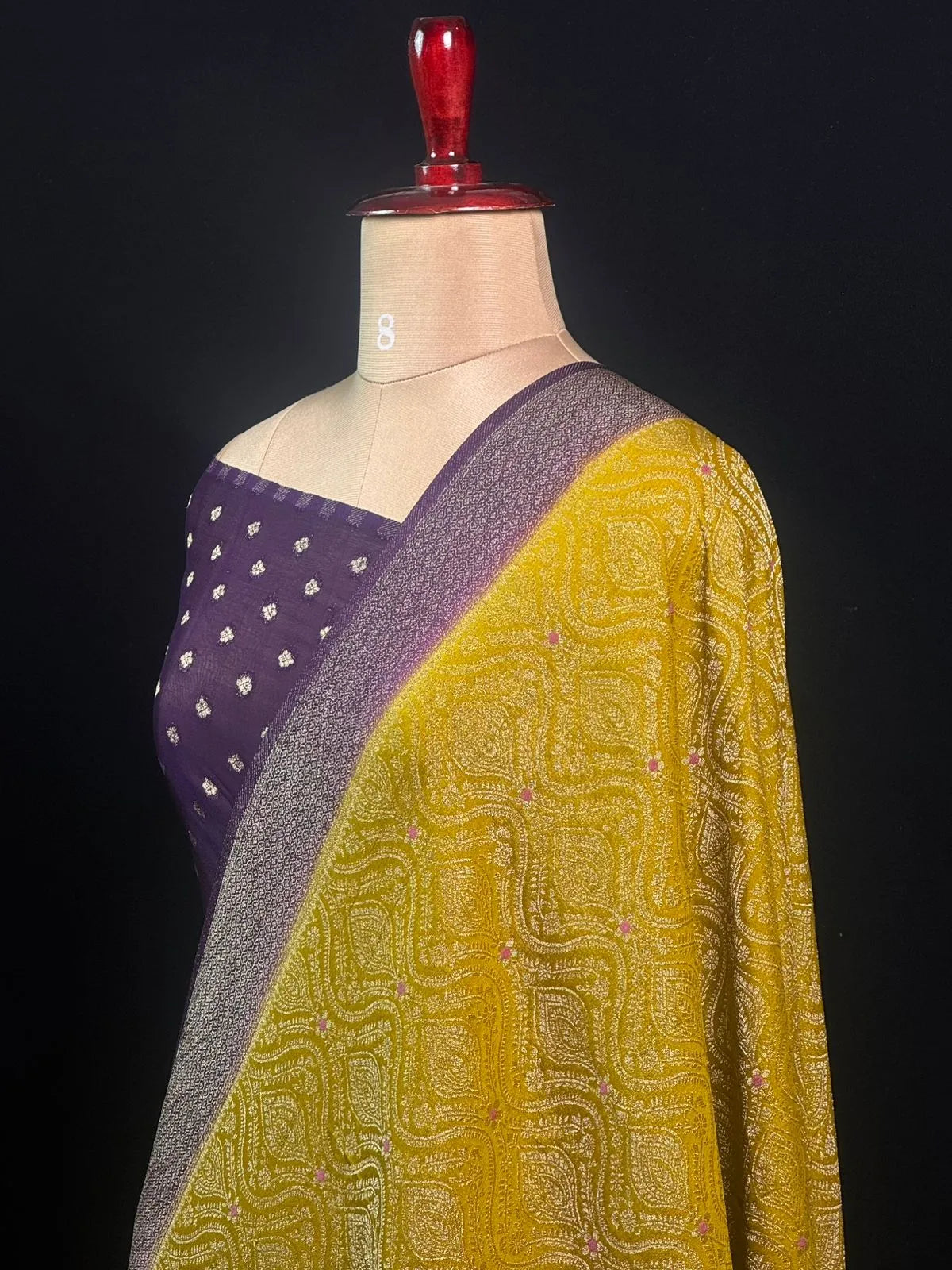 Royal Brocade Semi Georgette Silk Saree
