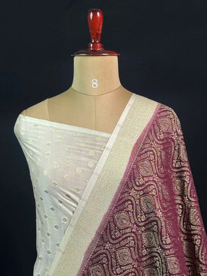 Royal Brocade Semi Georgette Silk Saree