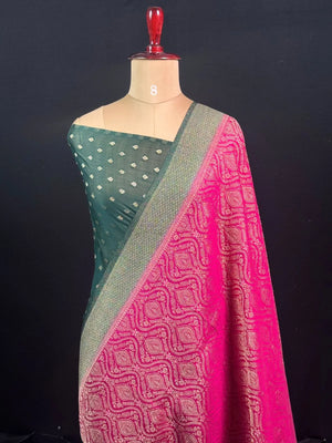 Royal Brocade Semi Georgette Silk Saree