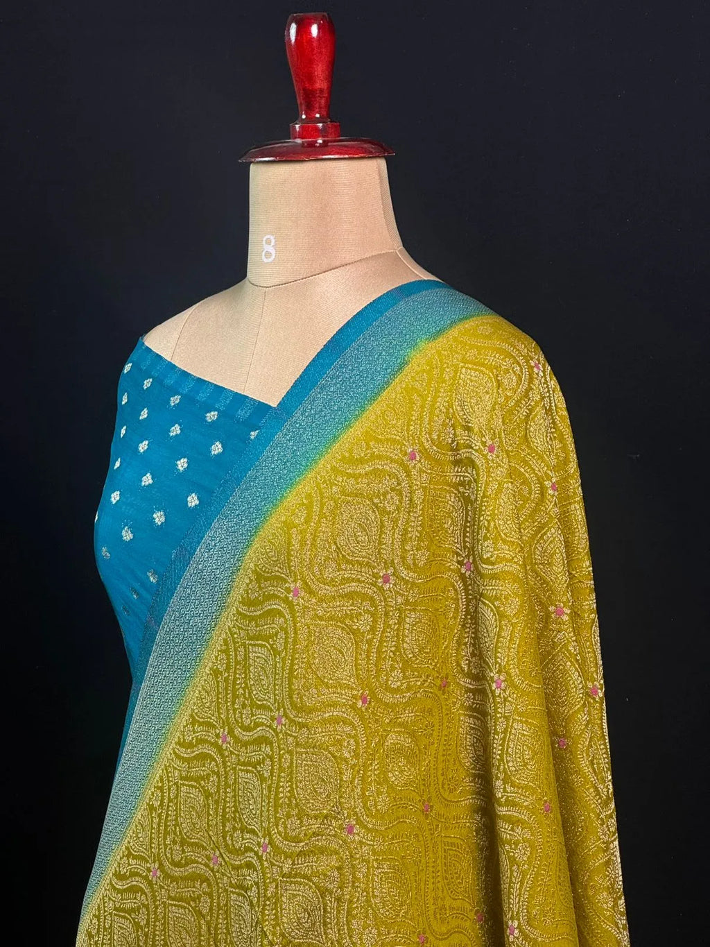 Royal Brocade Semi Georgette Silk Saree