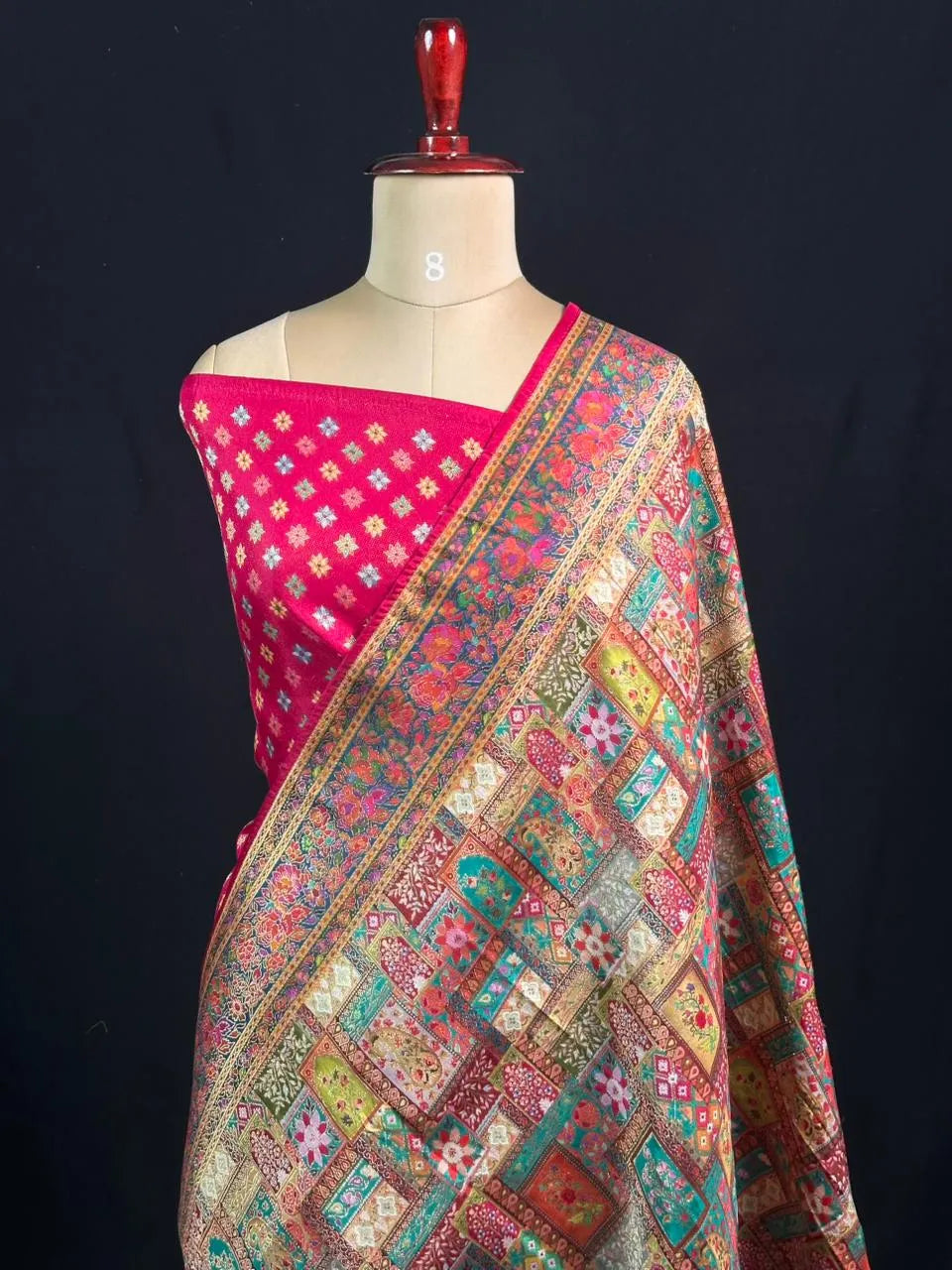 Maharani Collection Semi Pashmina Silk Saree