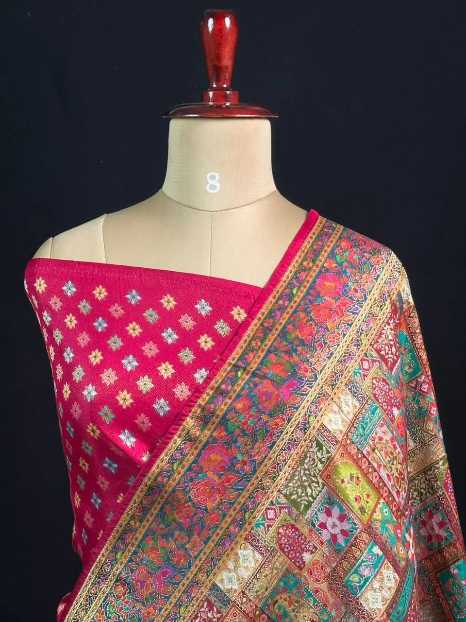 Maharani Collection Semi Pashmina Silk Saree
