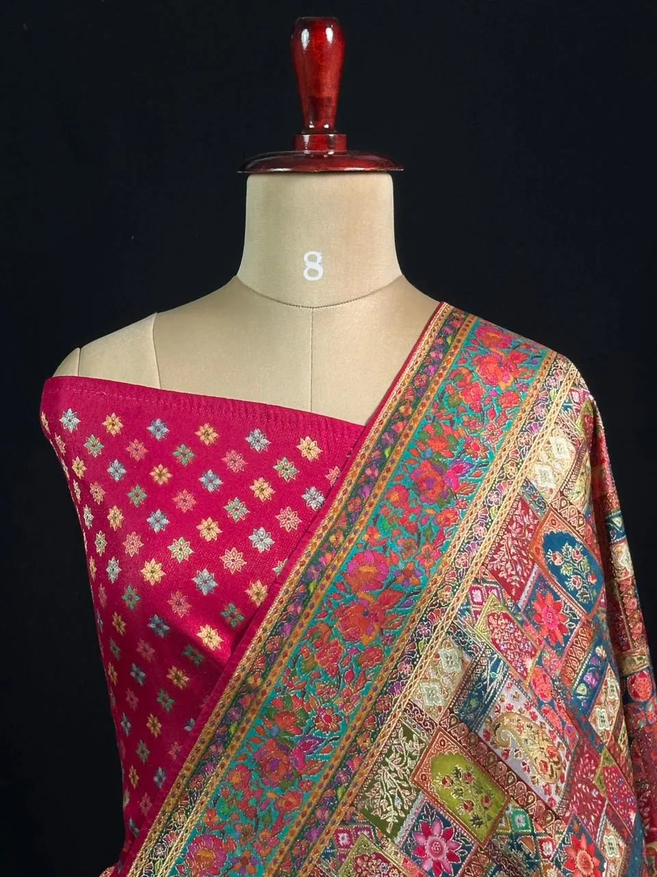 Maharani Collection Semi Pashmina Silk Saree