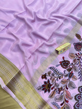 Pure Mysore Crepe Silk Saree-Mango Bentex