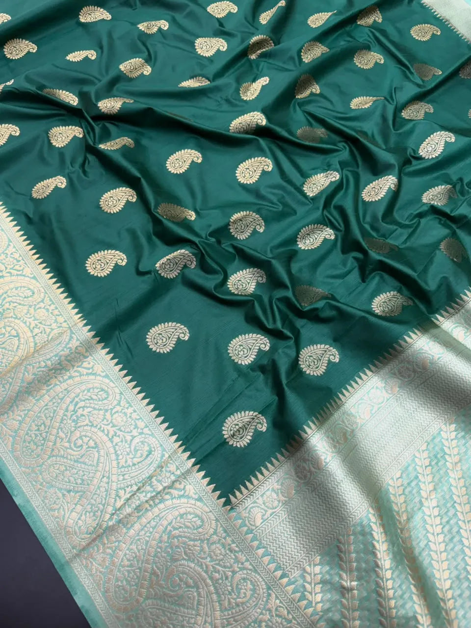  Raw Mango Silk Zari Border Saree 