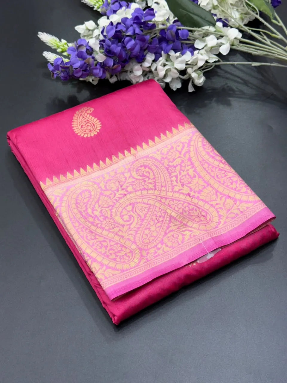 Raw Mango Silk Zari Border Saree 