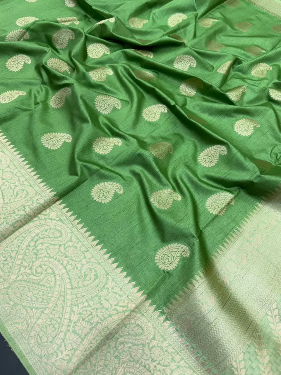 Raw Mango Silk Zari Border Saree 