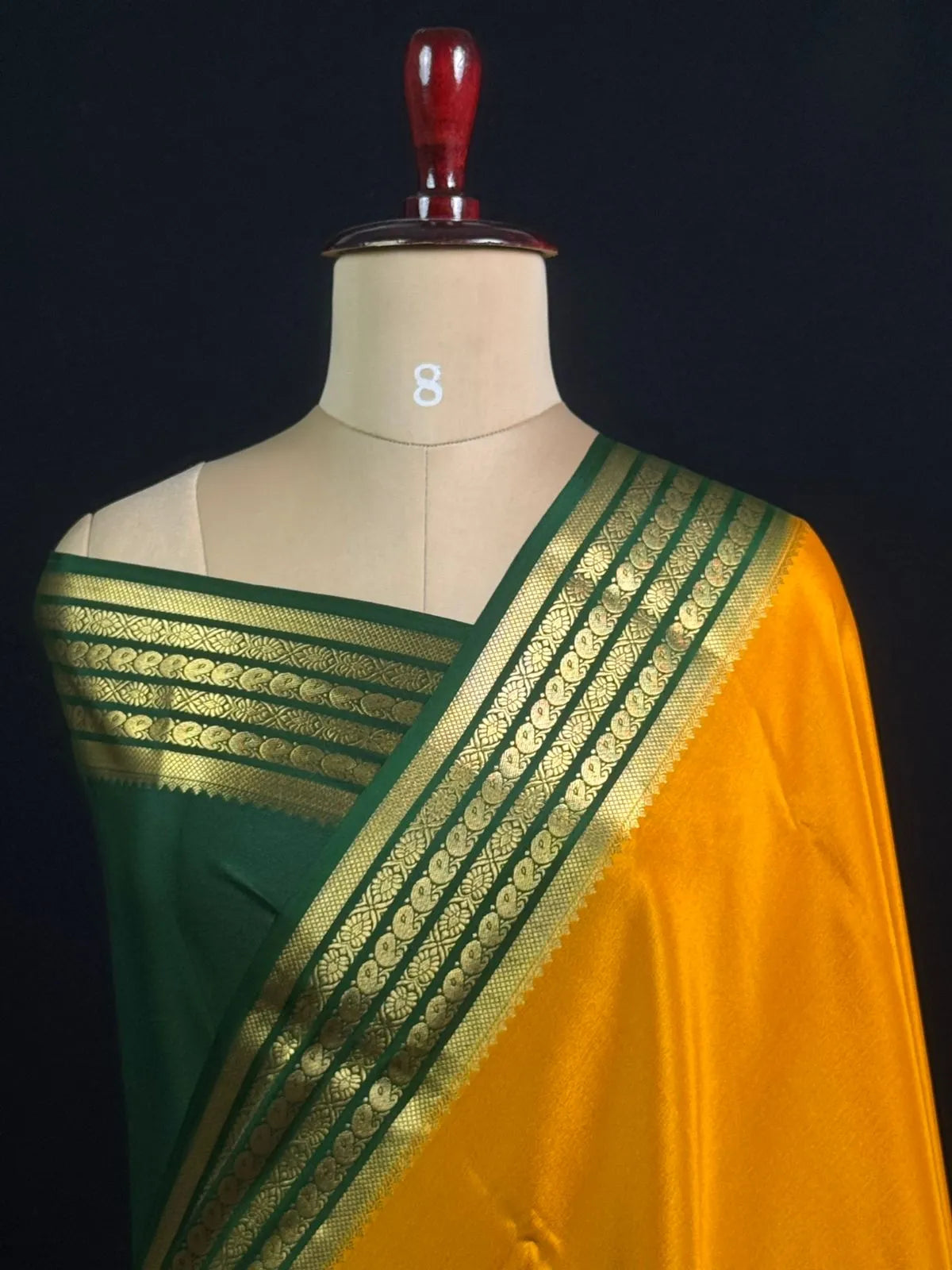 Traditional Pure Mysore Silk Saree with Meena Bentex