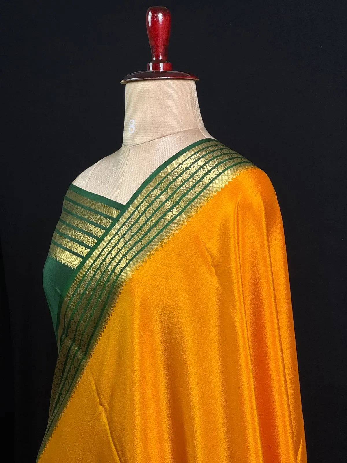 Traditional Pure Mysore Silk Saree with Meena Bentex