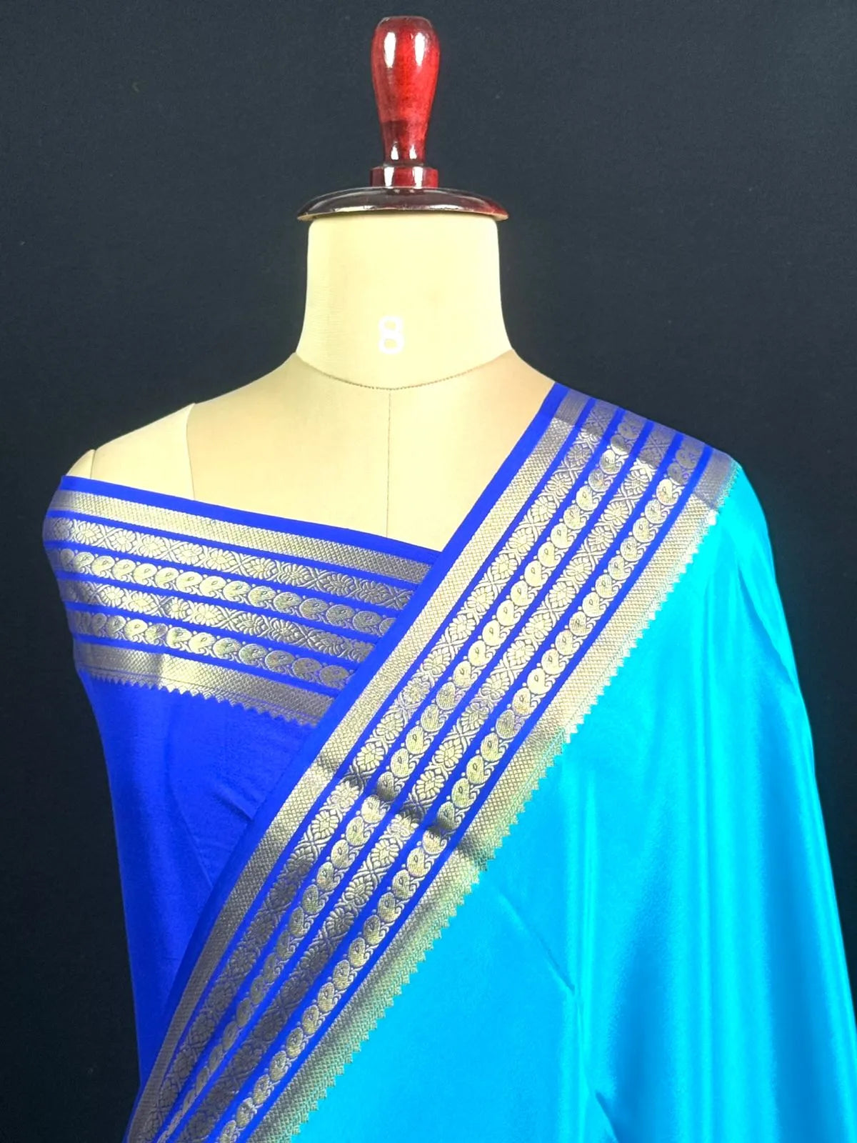 Traditional Pure Mysore Silk Saree with Meena Bentex