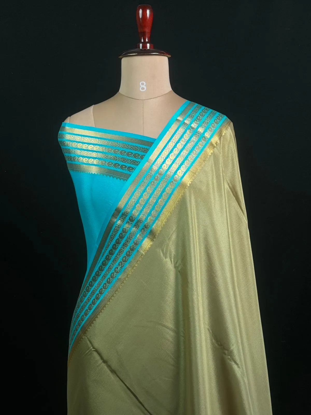 Traditional Pure Mysore Silk Saree with Meena Bentex