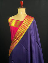 Traditional Pure Mysore Silk Saree with Meena Bentex