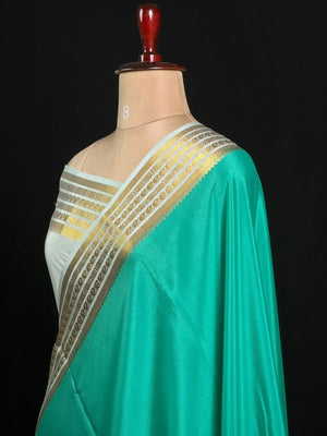 Traditional Pure Mysore Silk Saree with Meena Bentex