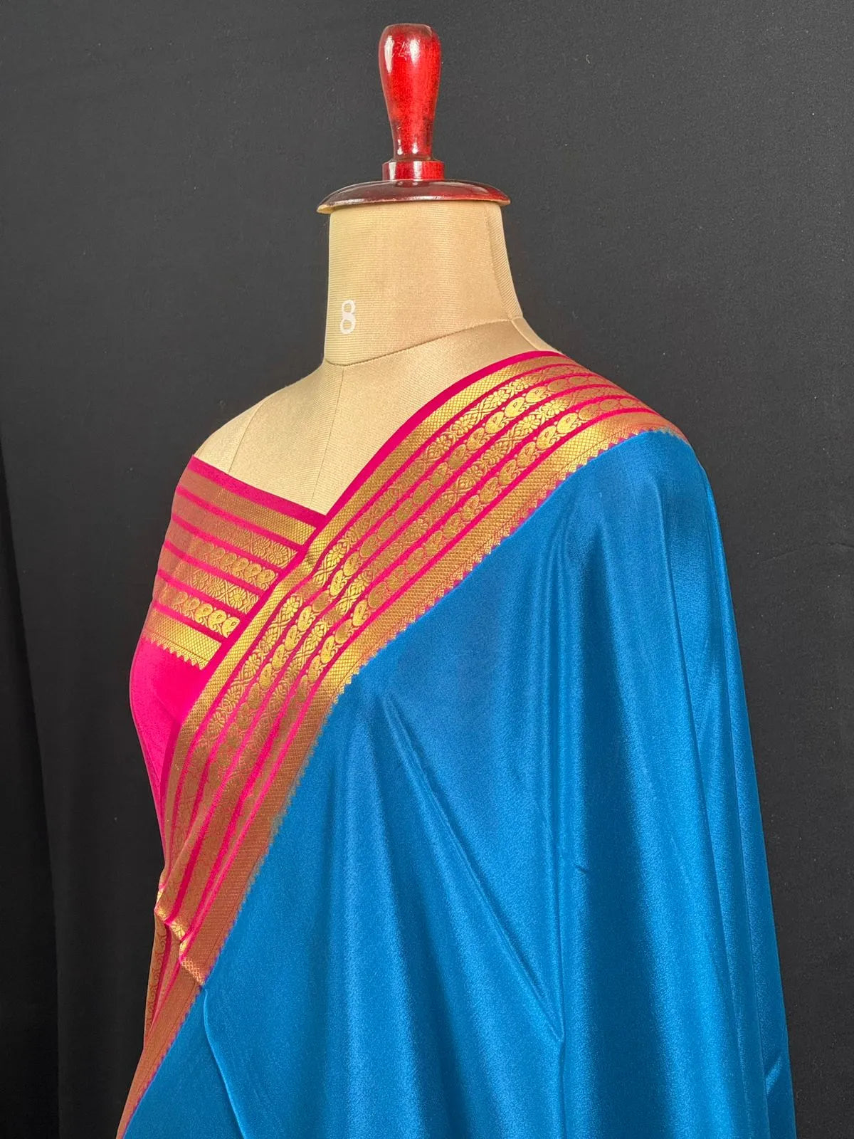 Traditional Pure Mysore Silk Saree with Meena Bentex