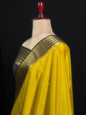 Traditional Pure Mysore Silk Saree with Meena Bentex