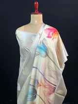 Nature-Inspired Floral Semi Tussar Silk Saree