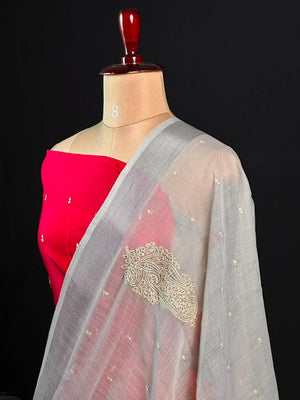 Timeless Linen Silk Saree – Perfect for Festive & Ethnic Wear