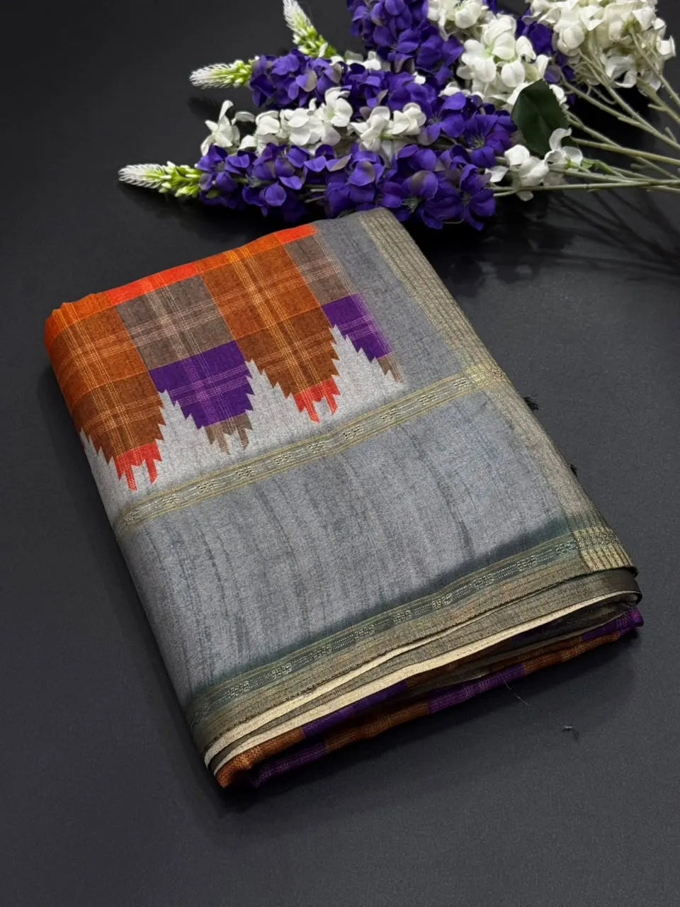 Munga Tusser Saree with Zari Border