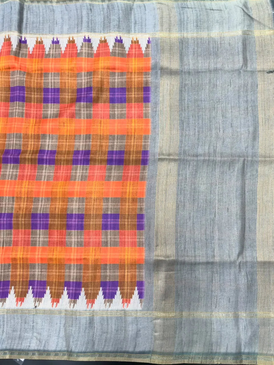 Munga Tusser Saree with Zari Border