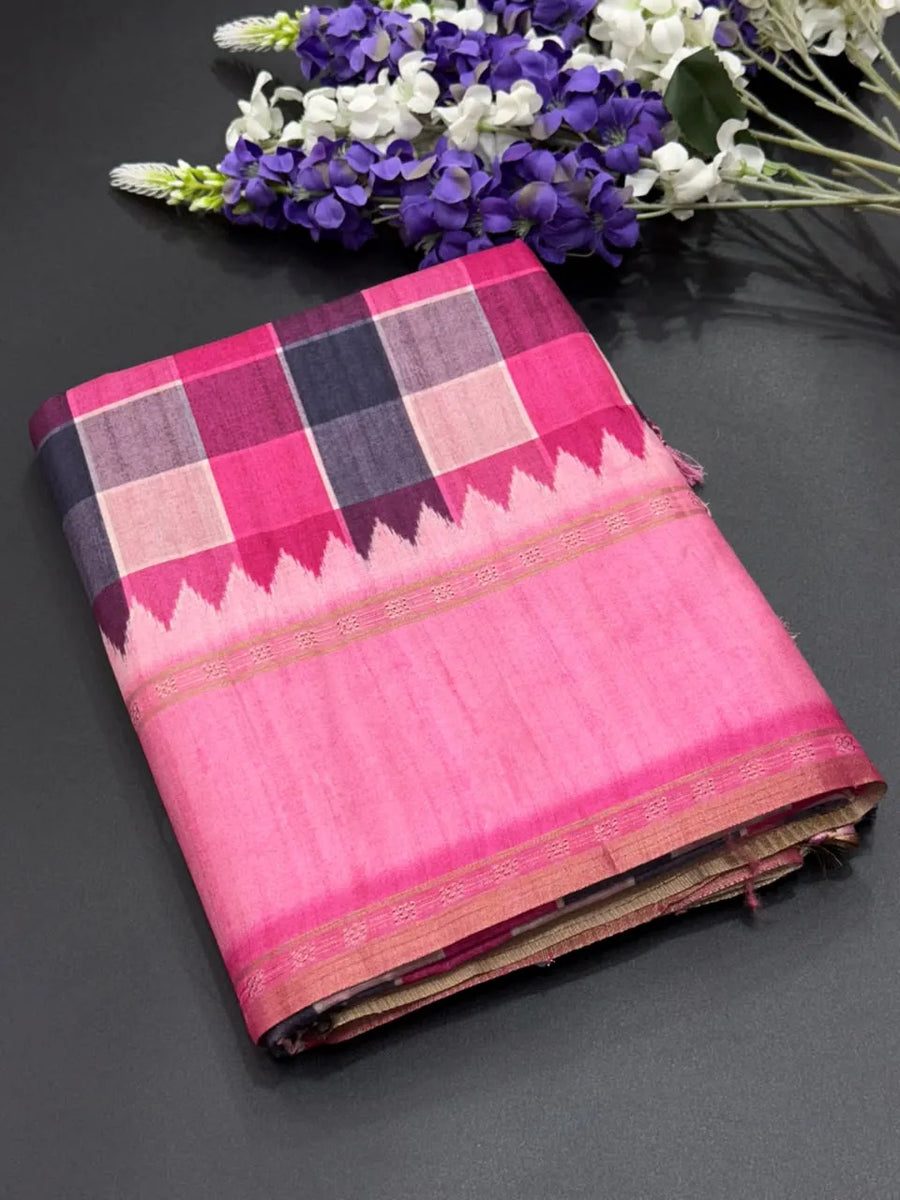 Munga Tusser Saree with Zari Border