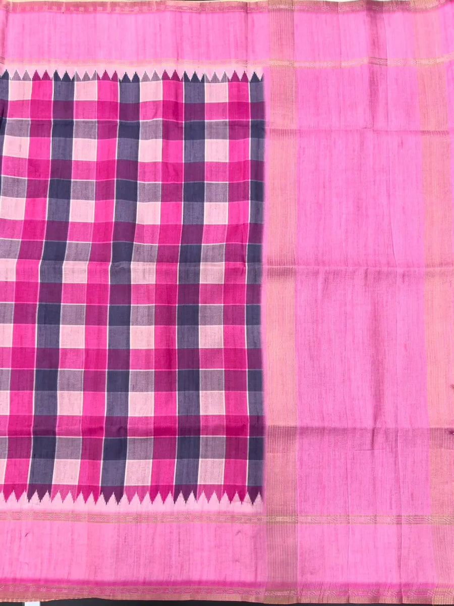 Munga Tusser Saree with Zari Border