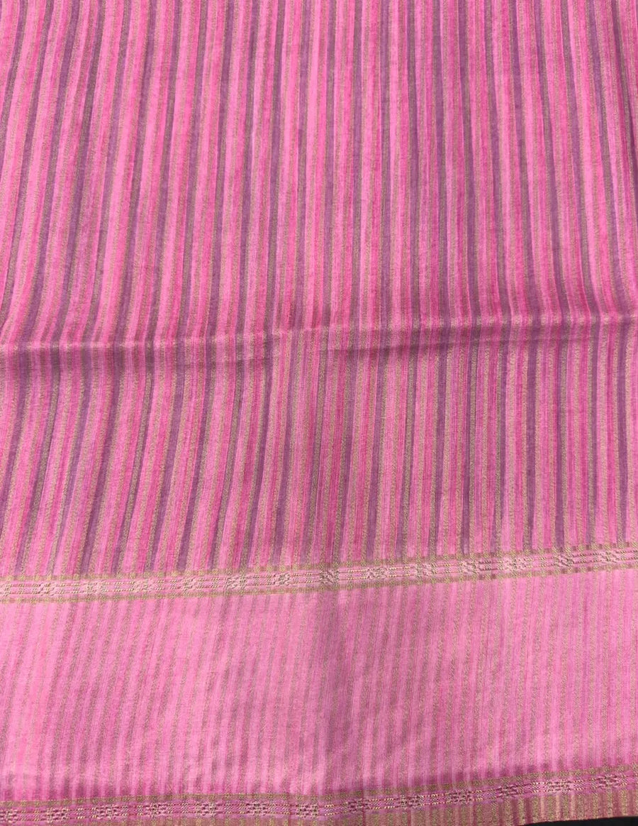 Munga Tusser Saree with Zari Border