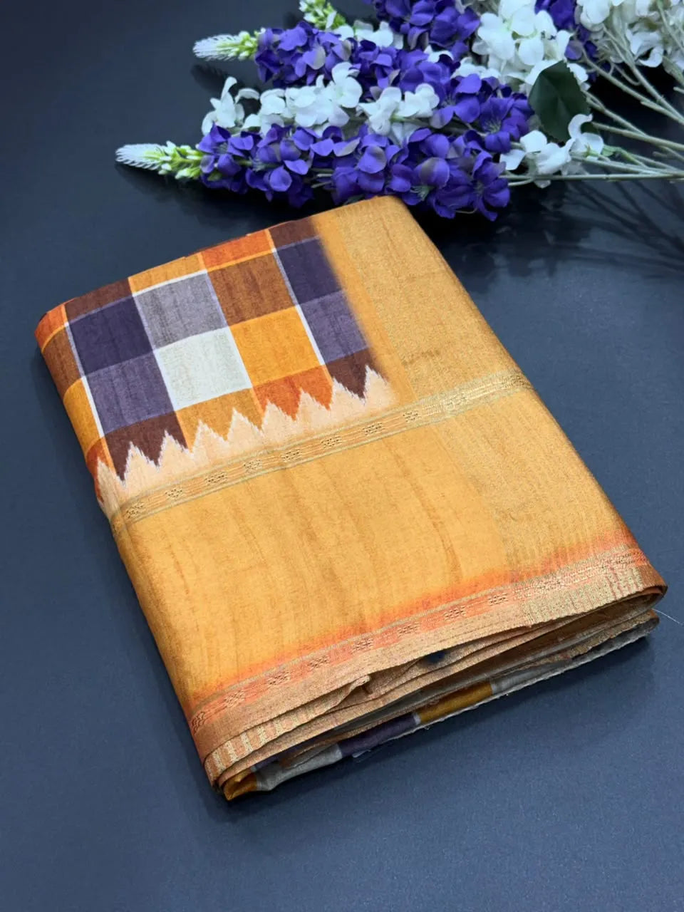 Munga Tusser Saree with Zari Border