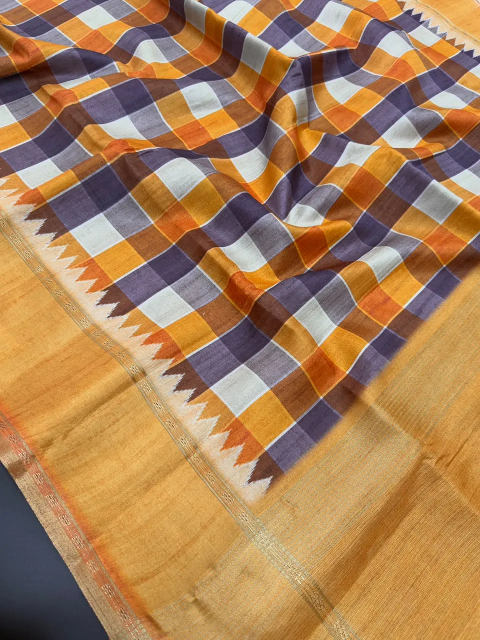 Munga Tusser Saree with Zari Border
