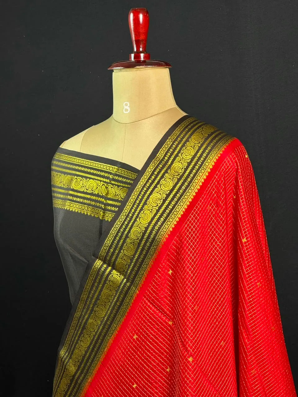 Authentic Pure Mysore Silk-Mungi Checks Star Design