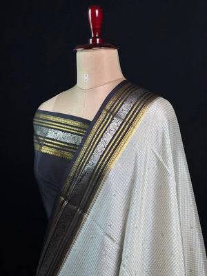 Authentic Pure Mysore Silk-Mungi Checks Star Design