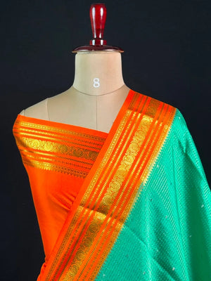 Authentic Pure Mysore Silk-Mungi Checks Star Design