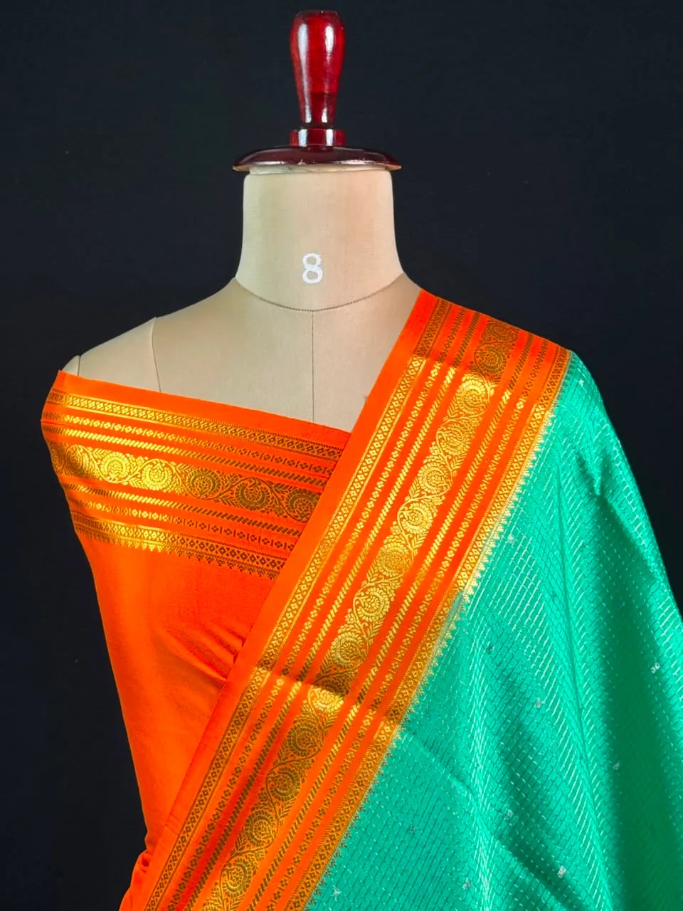 Authentic Pure Mysore Silk-Mungi Checks Star Design