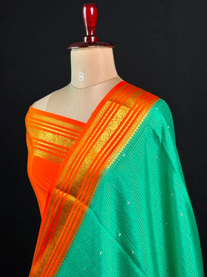 Authentic Pure Mysore Silk-Mungi Checks Star Design